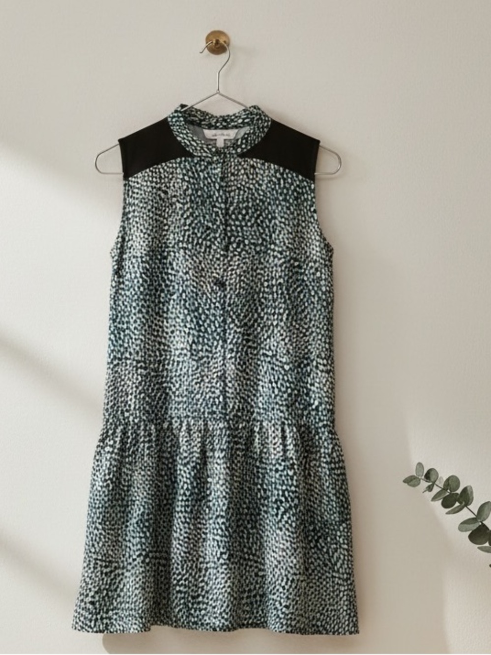 Cynthia Steffe Multicolor Drop Waist Button Front Lined Dress Size 10